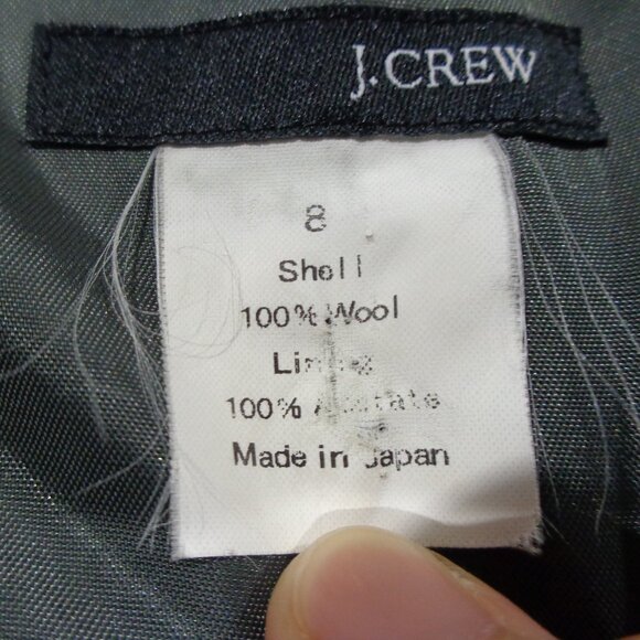 J. Crew Women's Gray 100% Wool 3 Button Front Blazer Size 8‎ - Picture 4 of 7